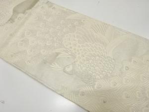 アンティーク　孔雀模様織り出し袋帯（材料）